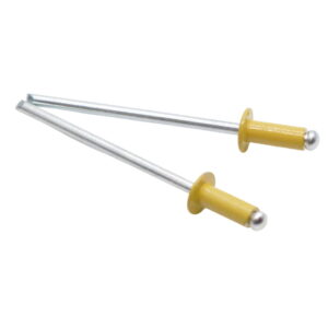 EcoPop nyitott D-fejű popszegecs, alu/acél, festett RAL 1021 (repcesárga), 3,2x8