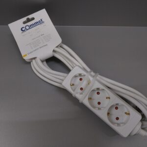 Hálózati hosszabbító 3-as elosztó kapcsolóval 5m kábel fehér, Commel