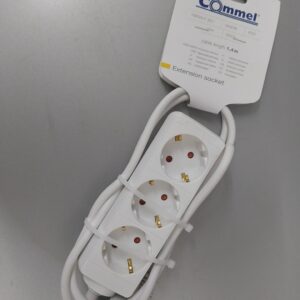 Hálózati hosszabbító 3-as elosztó 1,5M kábel fehér, Commel