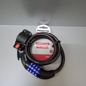 Kerékpárlakat, Praktik, számzáras+tartóbilincs 10x1200mm