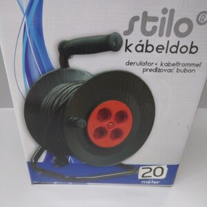 Kábeldob, műa. 4-es fém tartóval, 3x1,5 20M fekete