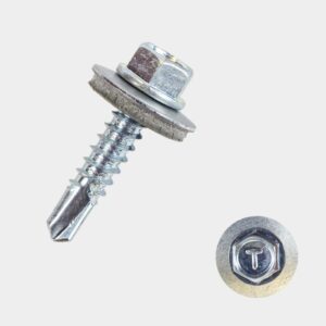 Önfúró lemezcsavar, hatlapfejű, peremes, EPDM-mel, 4,8x19V14, galv. horg.