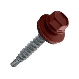 Hlf. redukált hegyű önf. csavar fához (k=4.9-5.1) EPDM-mel, RAL 3009 (oxidvörös), 4,8x35V14