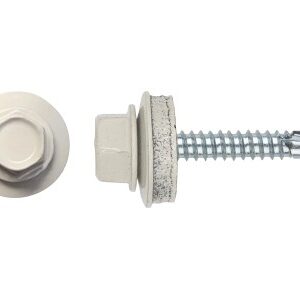 Hlf. redukált hegyű önf. csavar fához (k=4.9-5.1) EPDM-mel, RAL 9002 (szürkés fehér), 4,8x35V14