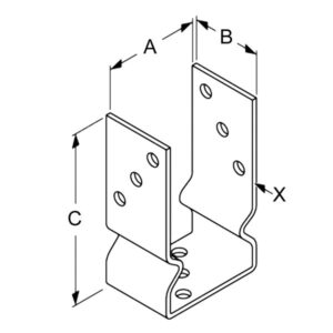 U- alakú oszlop tartó, 125x70