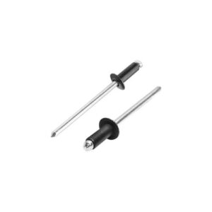 EcoPop nyitott D-fejű popszegecs, alu/acél, festett RAL 9005 (mélyfekete), 3,2x8